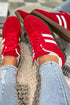Vintage Inspired Striped Patchwork Lace Up Flat Shoes