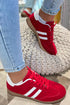 Vintage Inspired Striped Patchwork Lace Up Flat Shoes