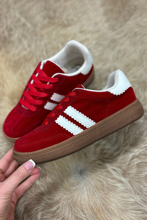 Vintage Inspired Striped Patchwork Lace Up Flat Shoes