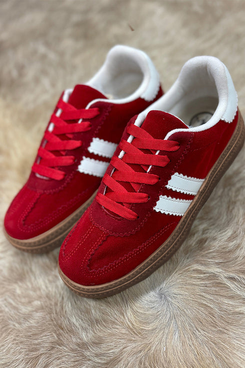 Vintage Inspired Striped Patchwork Lace Up Flat Shoes