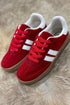 Vintage Inspired Striped Patchwork Lace Up Flat Shoes