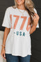 Vintage Inspired USA Graphic Print Short Sleeve Tee
