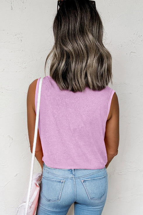 Vintage Inspired Washed Knit Muscle Tank Top