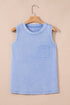 Vintage Inspired Washed Knit Muscle Tank Top
