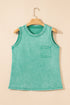 Vintage Inspired Washed Knit Muscle Tank Top