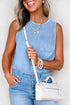 Vintage Inspired Washed Knit Muscle Tank Top