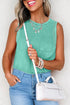 Vintage Inspired Washed Knit Muscle Tank Top