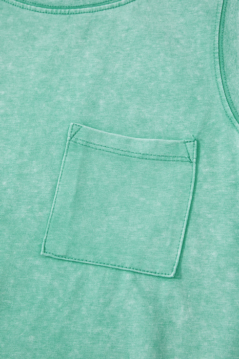 Vintage Inspired Washed Knit Muscle Tank Top