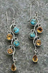Vintage Inspired Western Alloy Stone Inlay Dangle Earrings