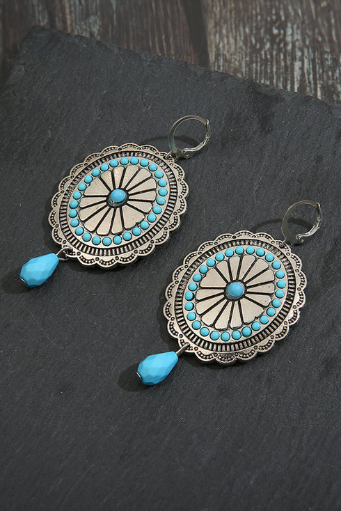 Vintage Inspired Western Stone Accent Dangle Earrings