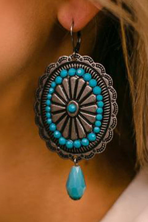 Vintage Inspired Western Stone Accent Dangle Earrings