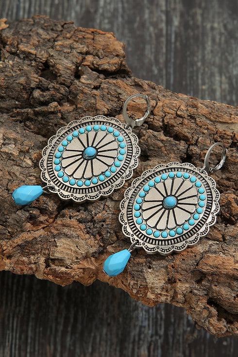 Vintage Inspired Western Stone Accent Dangle Earrings
