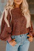 Vintage Leopard Bubble Sleeve Pullover Sweatshirt