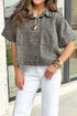 Vintage Leopard Print Short Sleeve Loose Western Denim Shirt