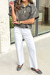 Vintage Leopard Print Short Sleeve Loose Western Denim Shirt