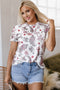 Vintage Paisley Print Sheer Mock Neck Western Top