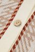 Vintage Pattern Ribbed Trim Button Front Knit Cardigan