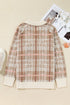 Vintage Pattern Ribbed Trim Button Front Knit Cardigan