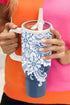Vintage Pattern Stainless Steel Insulated Travel Tumbler