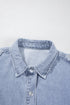 Vintage Pinup Folded Cap Sleeve Denim Shirt