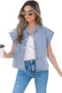 Vintage Pinup Folded Cap Sleeve Denim Shirt