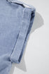 Vintage Pinup Folded Cap Sleeve Denim Shirt