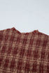 Vintage Plaid Knot Front Smocked High Waist Midi Dress
