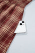 Vintage Plaid Knot Front Smocked High Waist Midi Dress