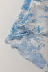 Vintage Print Mesh Fitted Lettuce Edge Halter Top