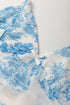 Vintage Print Mesh Fitted Lettuce Edge Halter Top
