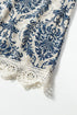 Vintage Printed Lace Trim V Neck 3/4 Sleeve Loose Dress