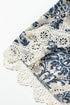 Vintage Printed Lace Trim V Neck 3/4 Sleeve Loose Dress