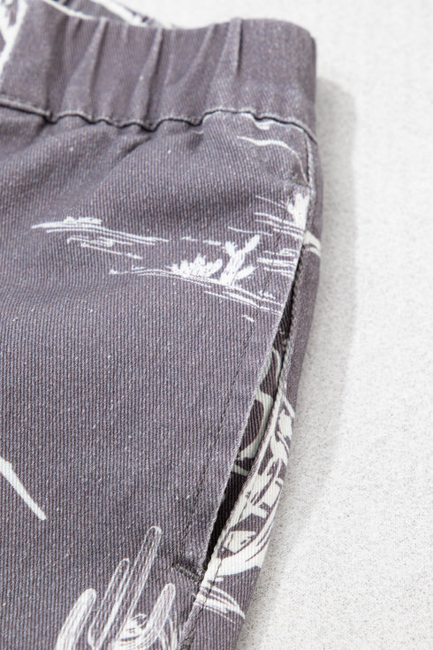 Vintage Printed Wild West Riding Denim Jeans
