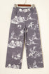 Vintage Printed Wild West Riding Denim Jeans