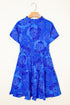 Vintage Ruffled Hem Flowy Short Sleeve Floral Dress