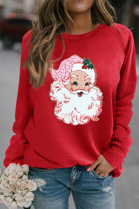 Vintage Saint Nick Graphic Raglan Pullover Sweatshirt