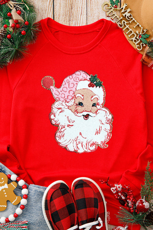 Vintage Saint Nick Graphic Raglan Pullover Sweatshirt