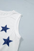 Vintage Stars And Stripes Flag Printed Tank Top
