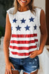 Vintage Stars And Stripes Flag Printed Tank Top