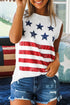 Vintage Stars And Stripes Flag Printed Tank Top