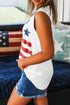 Vintage Stars And Stripes Flag Printed Tank Top