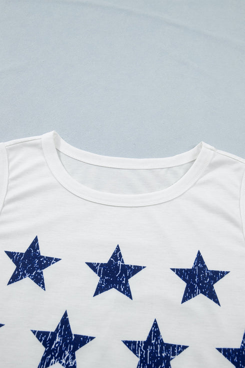 Vintage Stars And Stripes Flag Printed Tank Top