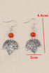 Vintage Style Beaded Leaf Motif Dangle Earrings