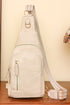 Vintage Style Smooth PU Leather Zippered Crossbody Bag