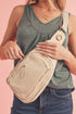Vintage Style Smooth PU Leather Zippered Crossbody Bag