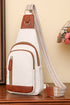 Vintage Style Smooth PU Leather Zippered Crossbody Bag