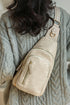 Vintage Style Smooth PU Leather Zippered Crossbody Bag