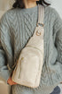 Vintage Style Smooth PU Leather Zippered Crossbody Bag
