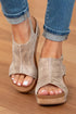 Vintage Style Studded Faux Leather Wedge Sandals