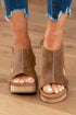 Vintage Style Studded Faux Leather Wedge Sandals